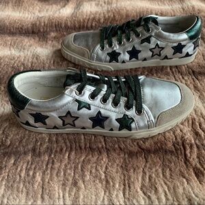 ASH Majestic Star Motif Trainers Silver & Emerald